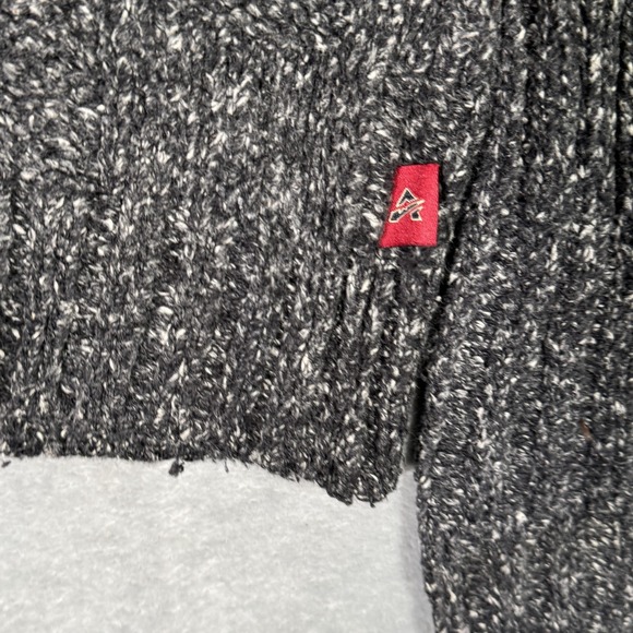 Vintage Avirex Sweater Mens Large Gray Marled Cable Knit Varsity Spell Out 90s - Picture 8 of 10